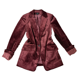 Women's Corduroy Blazer in Rich Burgundy